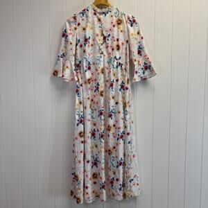 Unbranded Womens Cottage Boho‎ Prairie Vintage Vibes Dress Size S Floral Bling